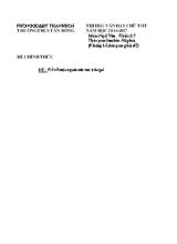 Đề thi học sinh giỏi Ngữ văn lớp 6, 7 - Năm học 2016-2017 - Trường THCS Tân Đông